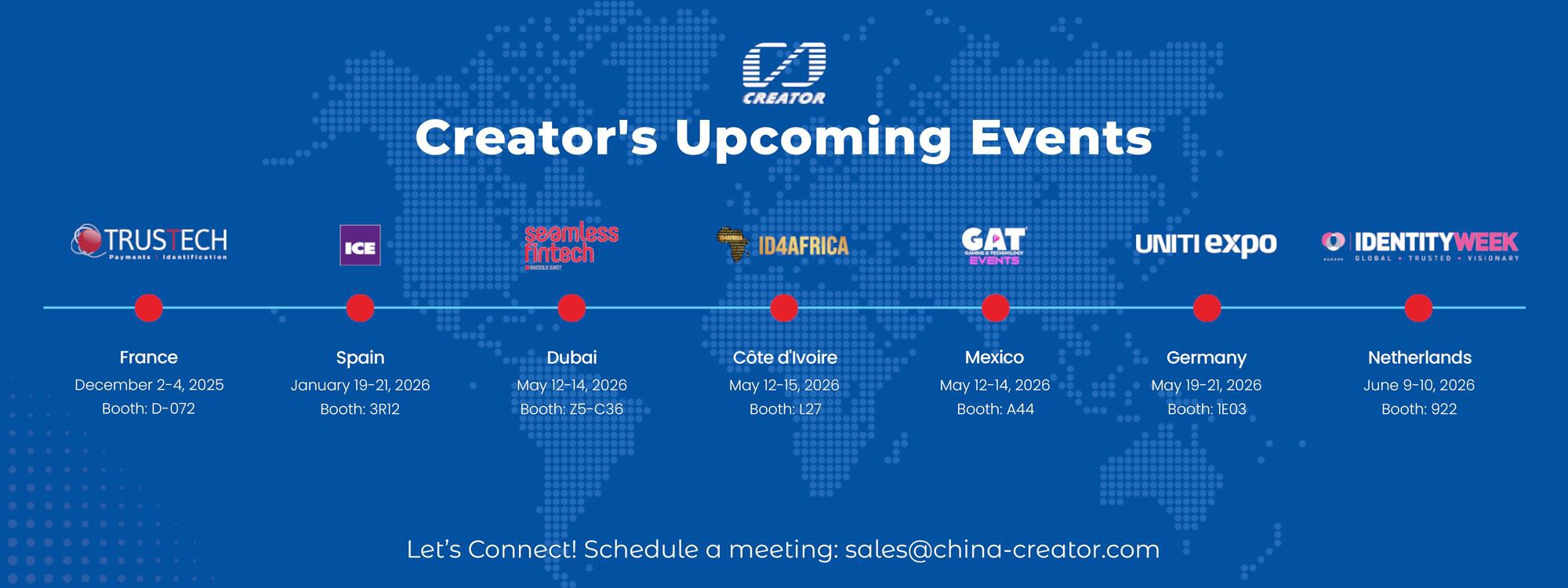 Creator upcoming events 2025-2026
