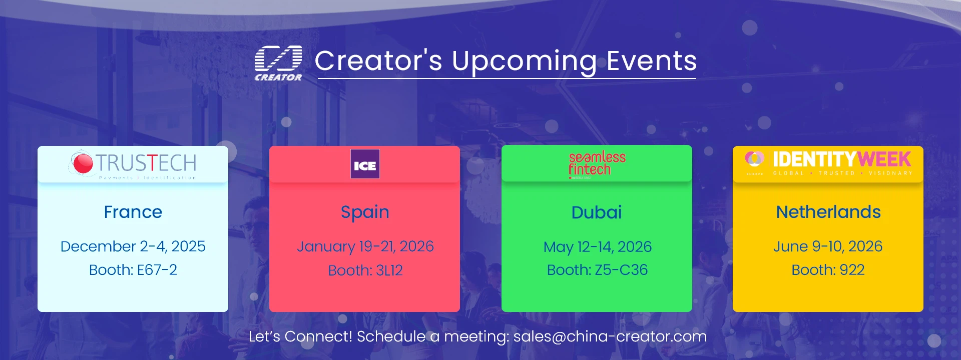 Creator upcoming events 2025-2026